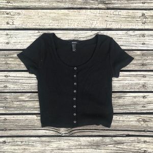 Button Crop Top